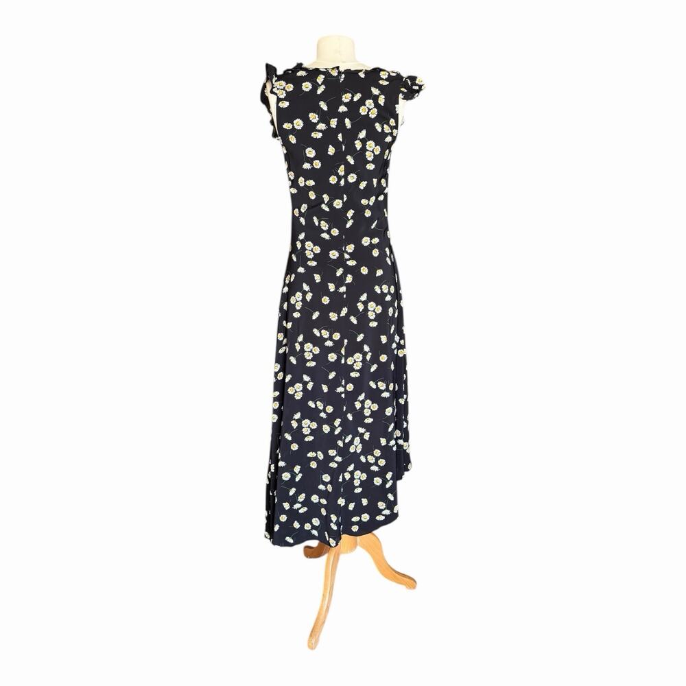 The Kooples Daisy Print Ruffle Straps Asymmetric Hem Midi Dress Size 1 NWT - Picture 10 of 16